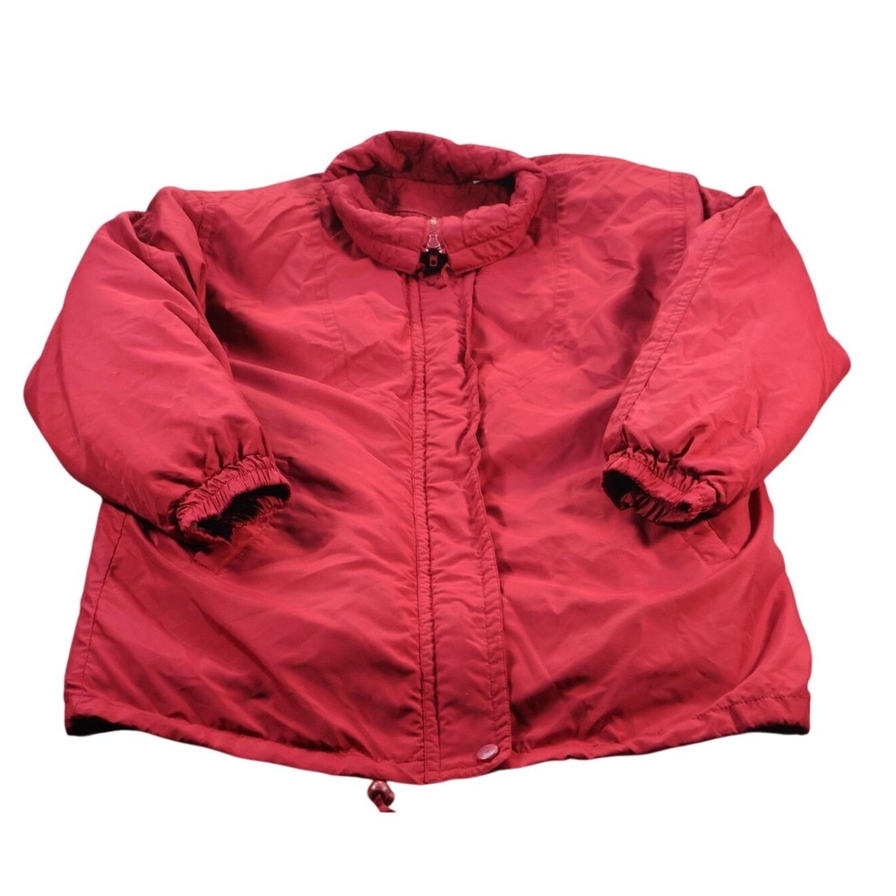London Fog Towne Jacket Mens M Red Quilted Insulated Full Zip Winter Coat